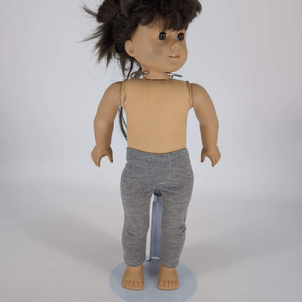 Unbranded Light Gray Grey Doll Leggings with Articulated Knees for 18" Dolls GUC